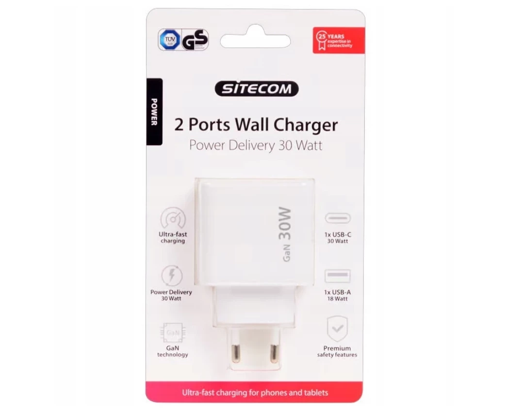 ladowarka-sieciowa-2-porty-sitecom-gan-30w-biala-usb-ean-gtin-8720249807537