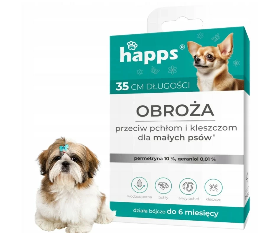 happs-obroza-na-pchly-i-kleszcze-dla-psow-malych-do-10-kg-przeciwpchelna-wojska-polskiego-2-nowa-sol