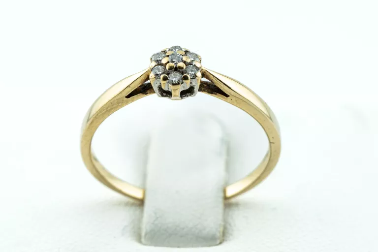 piekny-pierscionek-z-7-brylantami-09ct-zolte-zloto-585-rozm-15-zareczyny-material-15835-2