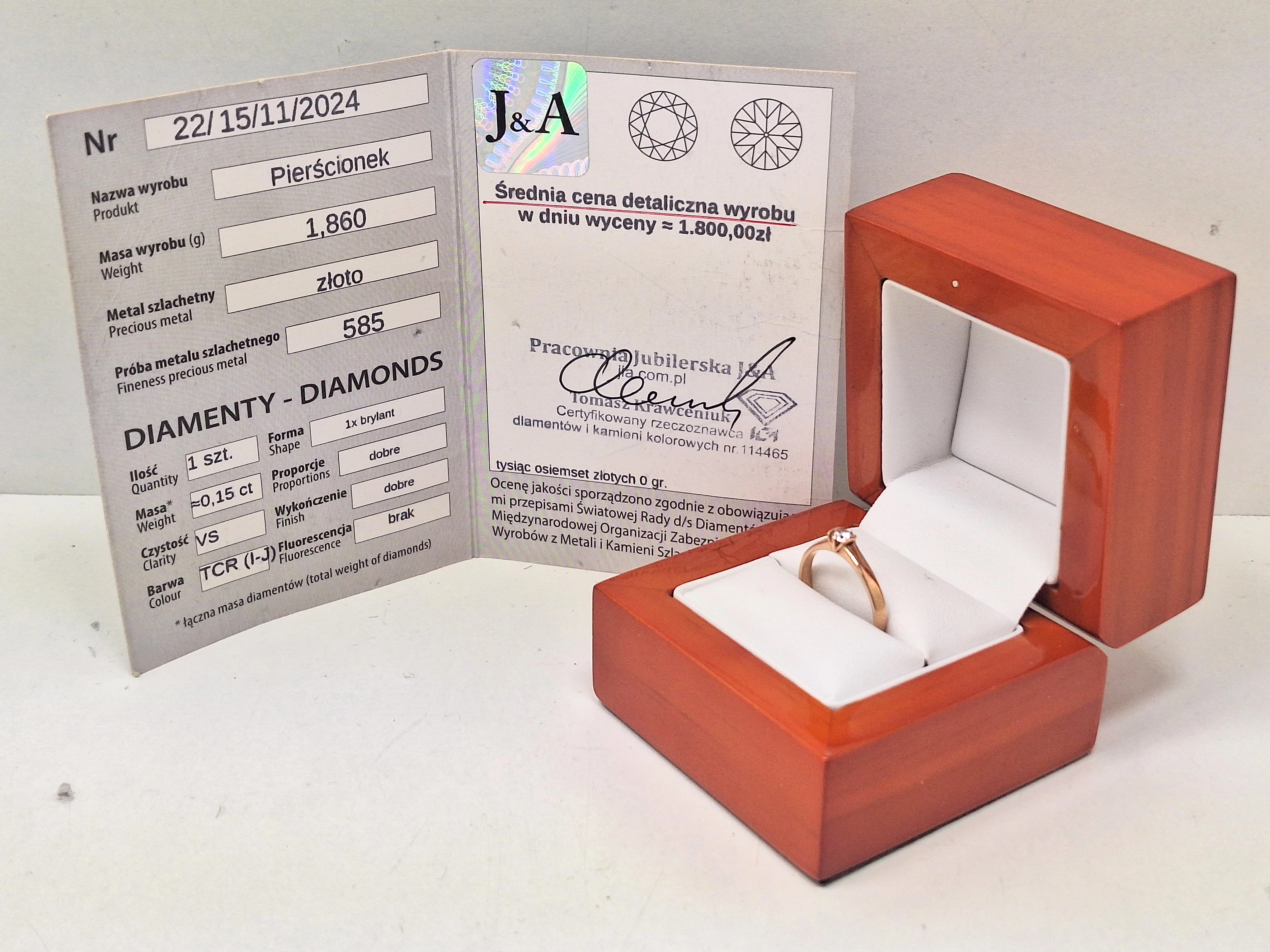 zloty-pierscionek-z-brylantem-015ct-p585-r14-186g-wolska-89-warszawa