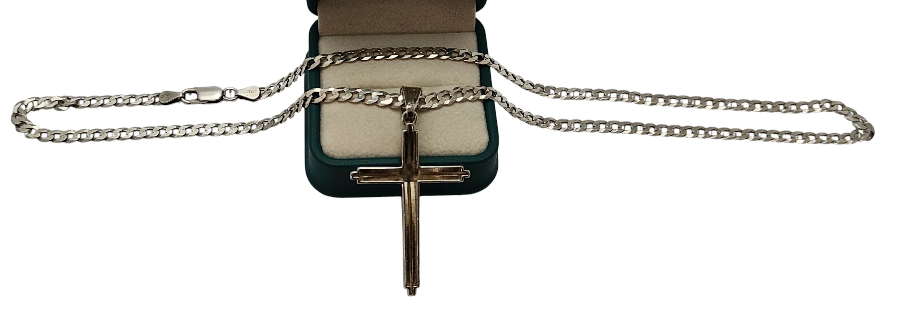 piekny-srebrny-lancuszek-z-krzyzykiem-1994-g-925-57-cm-stan-11323-2