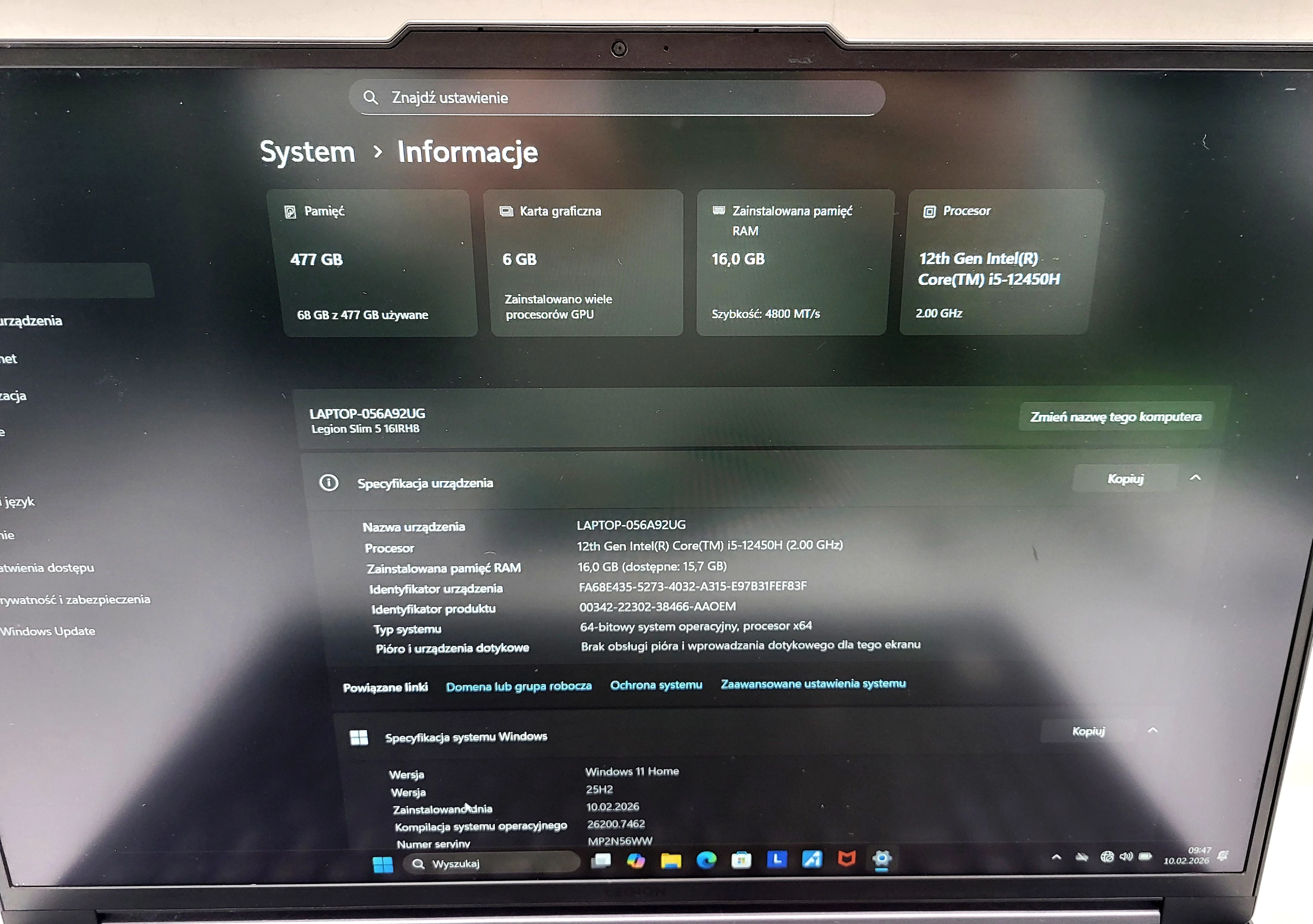 laptop-lenovo-legion-slim-5-16irh8-i516gbrtx4050512gbssd-win-11-kod-producenta-82ya006ppb