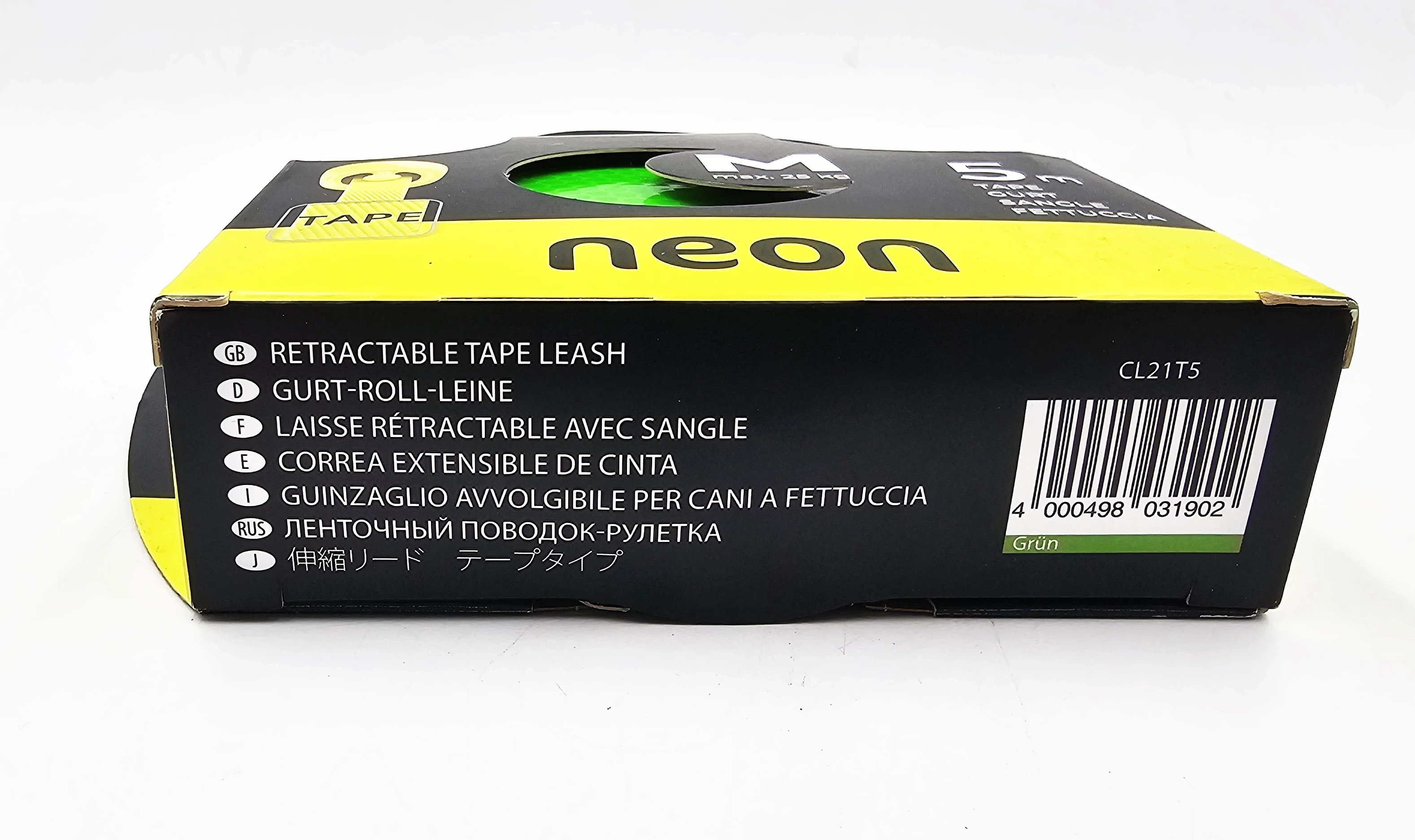 smycz-automatyczna-flexi-neon-rozmiar-m-5-metrow-czarno-zielony-stan-11323-238058