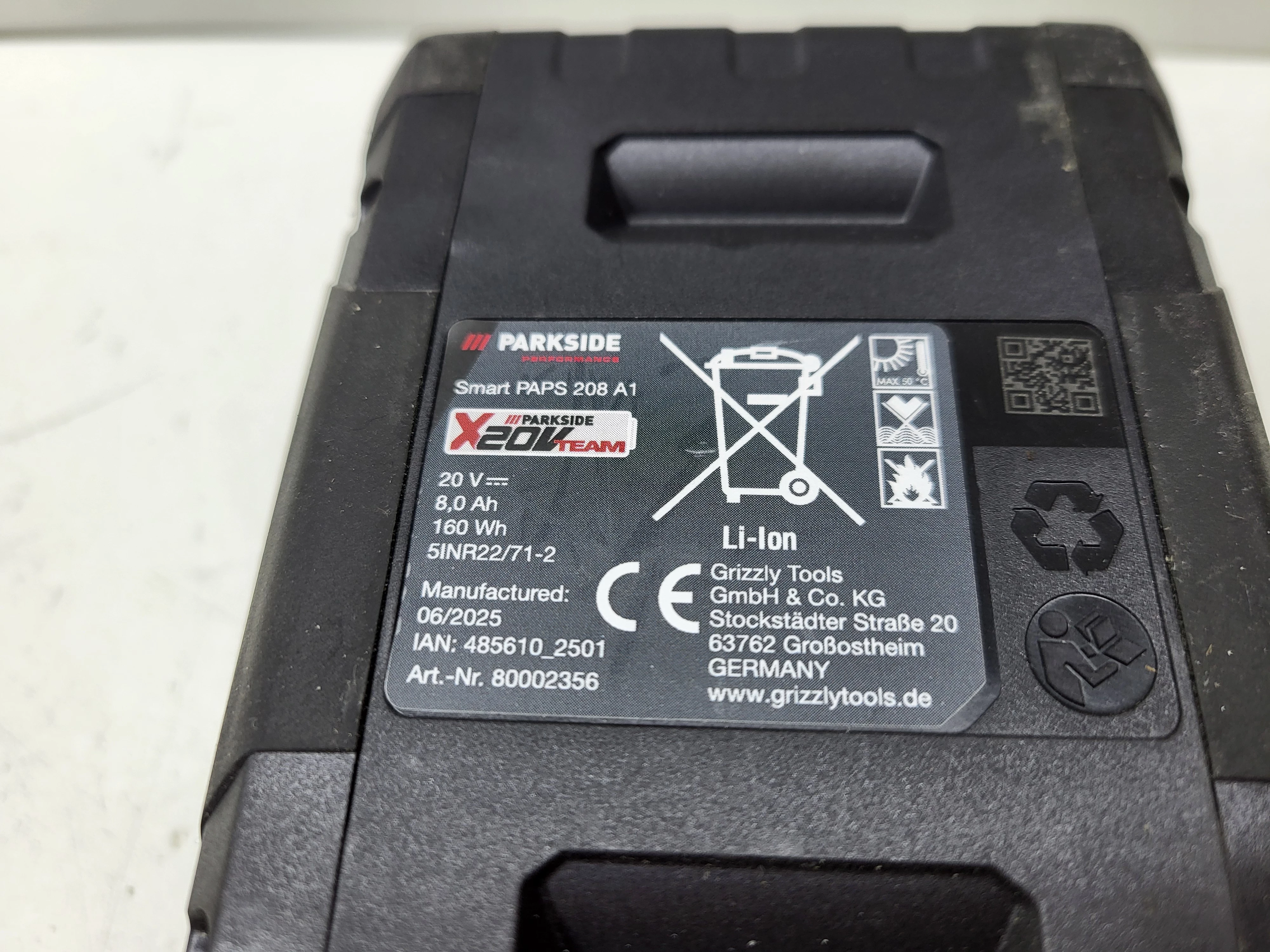 akumulator-parkside-smart-paps-208-a1-20v-8ah-ean-gtin-4054599024462