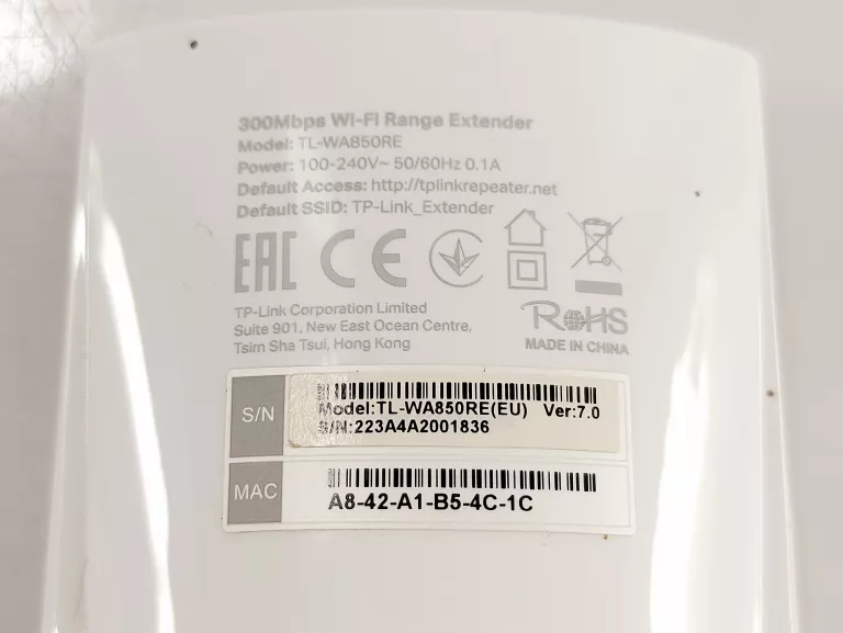 wzmacniacz-sygnalu-powerline-wifi-1gbps-tp-link-tl-wa850re-model-tl-wa850re