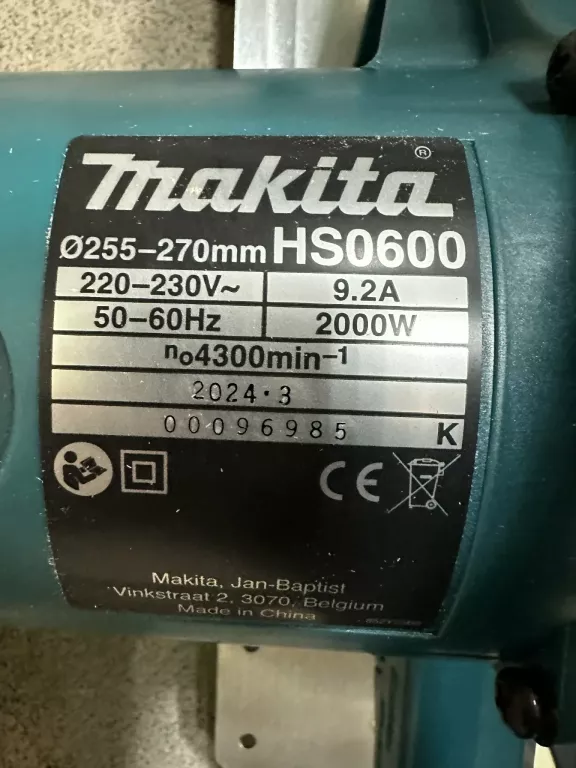 pilarka-pila-tarczowa-makita-hs0600-255-270mm-2000w-super-stan-kod-producenta-hs0600