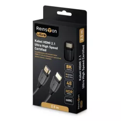 KABEL PRZEWÓD REINSTON ULTRA EK033U HDMI - HDMI 8K 2,5M CZARNY