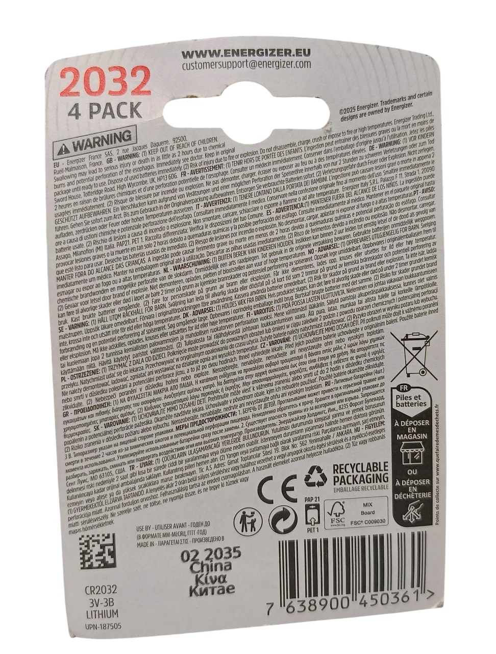 bateria-energizer-2032-4pack-ean-gtin-7638900450361