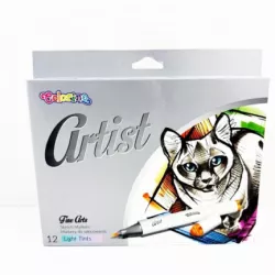 COLORINO ARTIST - DWUSTRONNE MARKERY DO SZKICOWANIA /12 KOLORÓW /81100