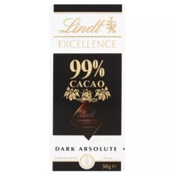 LINDT EXCELLENCE 50G 99% CACAO DARK ABSOLUTE WYŚMIENITA CZEKOLADA GORZKA