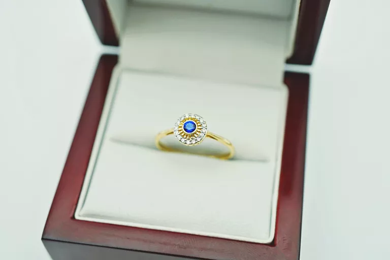 zloty-pierscionek-niebieski-kamien-halo-pr585-14k-r17-185g-rodzaj-2205-2
