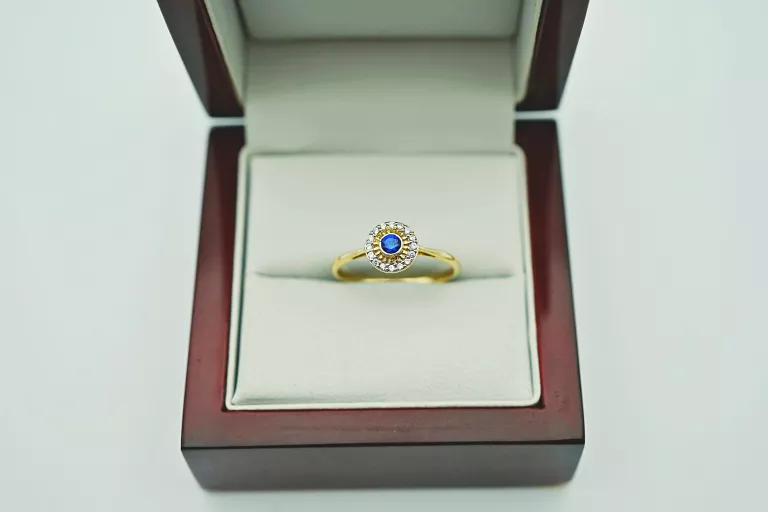 zloty-pierscionek-niebieski-kamien-halo-pr585-14k-r17-185g-stan-11323-2