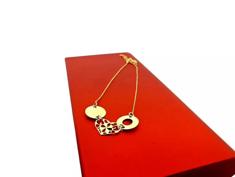 nienoszona-zlota-bransoletka-serduszko-z-kolami-pr-333-w-095g-dl-20cm-stan-11323-1