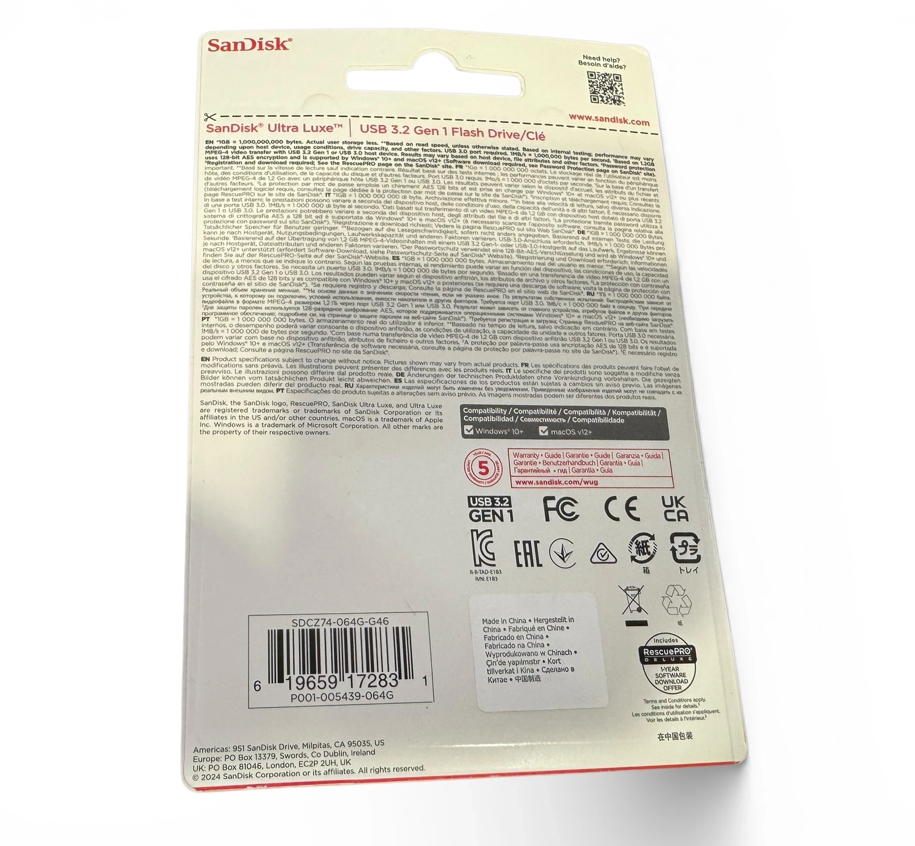 pendrive-sandisk-ultra-luxe-64gb-ean-gtin-619659172831