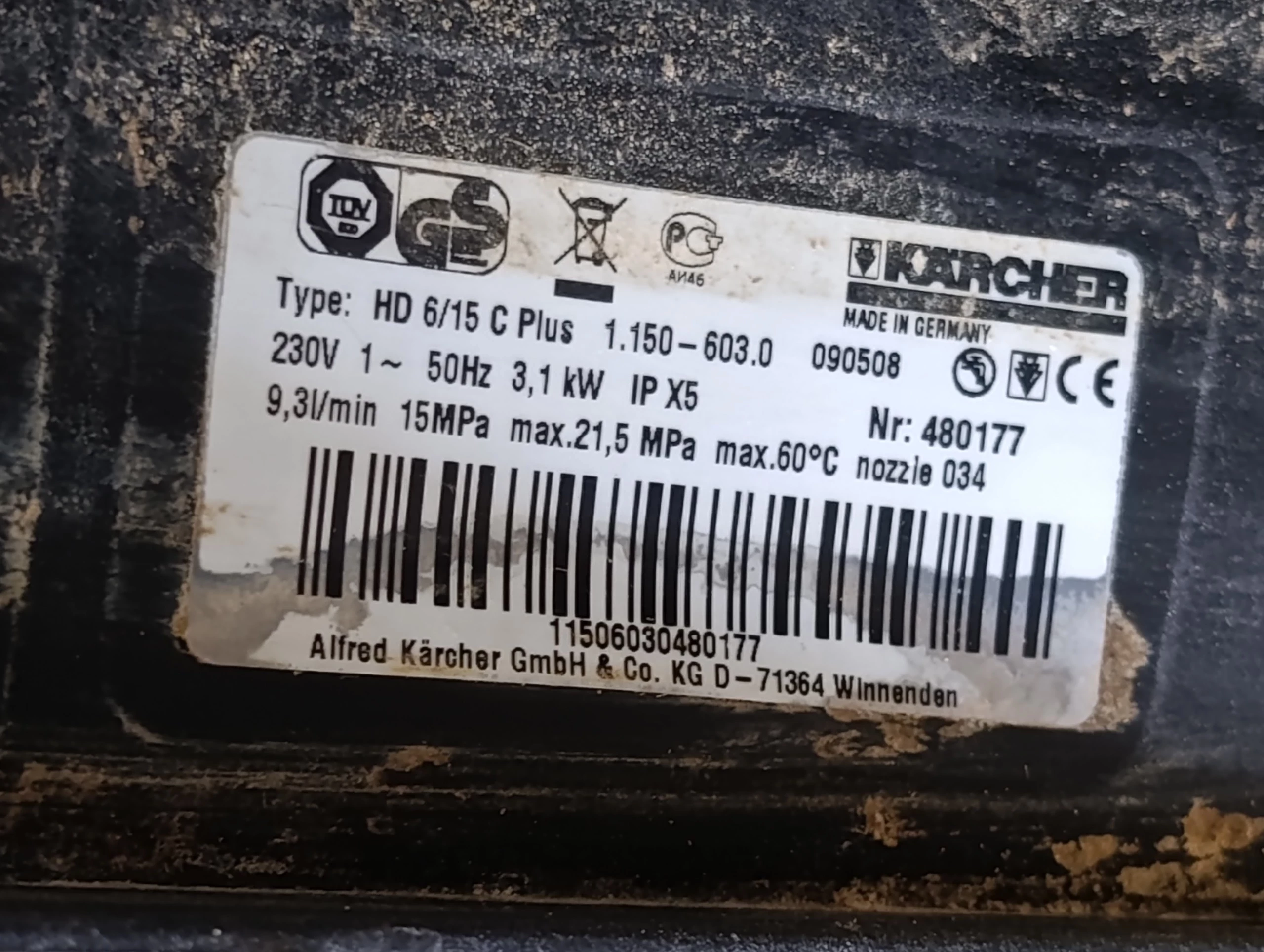 myjka-karcher-hd-615-c-plus-31-kw-93lmin-15mpa-max-215mpa-max-60-c-marka-248811-950727