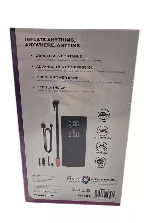 statik-air-pump-bezprzewodowa-sprezarka-powietrza-z-powerbankiem-6000-mah-ean-gtin-810024057573