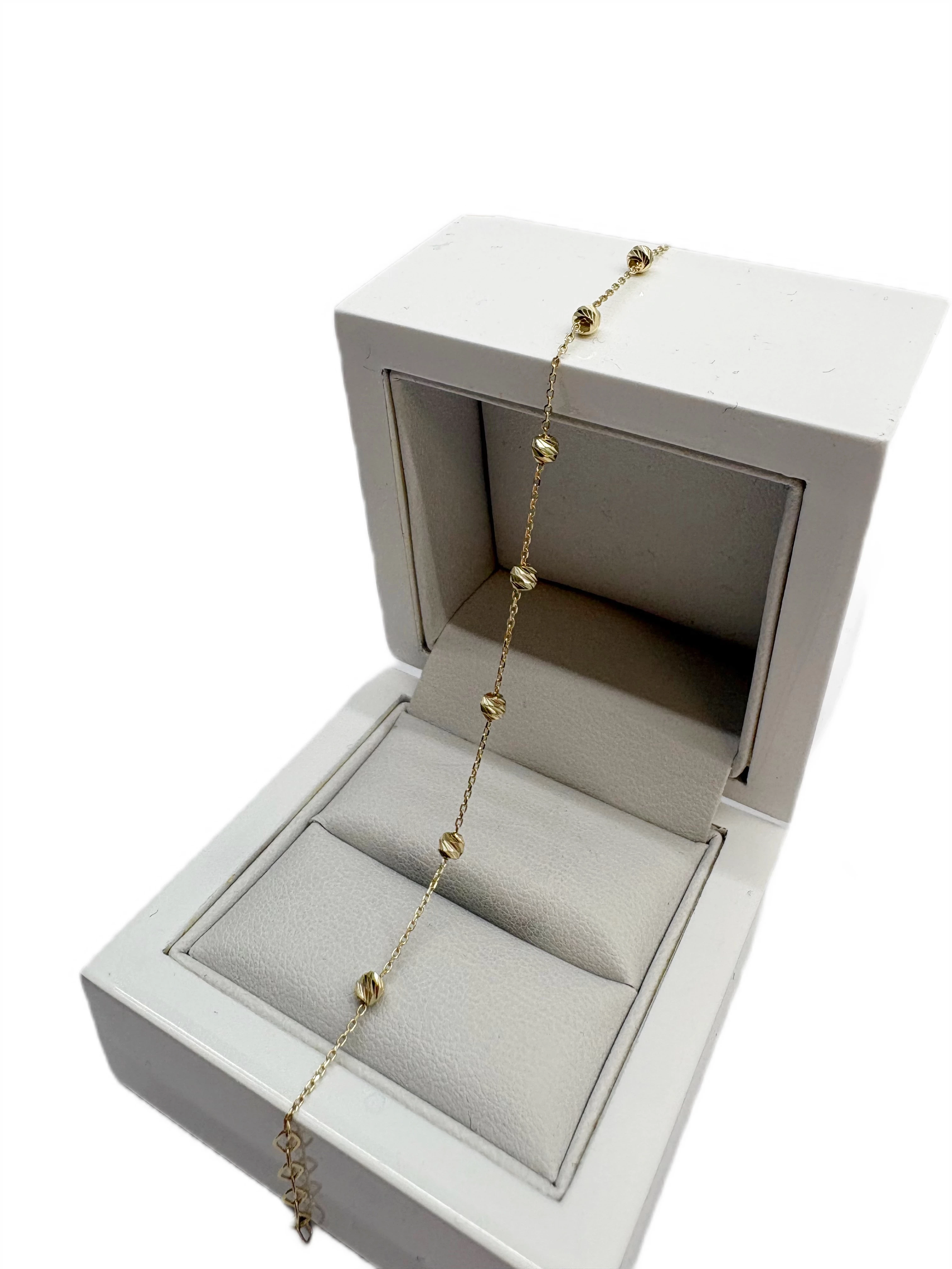 zlota-bransoletka-z-kuleczkami-pr-585-w-106-gr-radosna-38-wroclaw