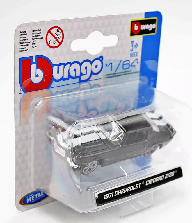 metalowy-model-auta-burago-1971-chevrolet-camaro-z28-skala-164-ean-gtin-4893993590001