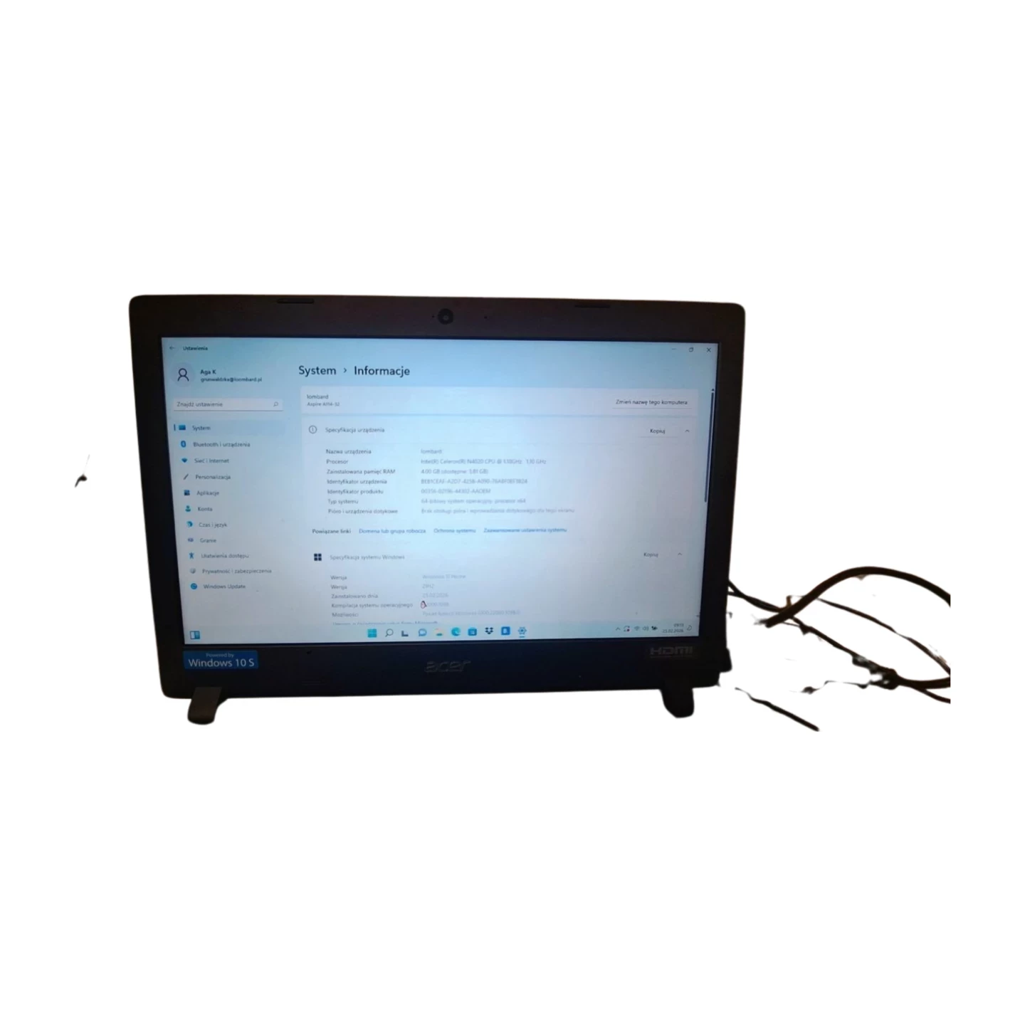 laptop-acer-aspire-1-a114-32-c07e-14-celeron-n4020-win-10zasilacz-ean-gtin-4717276524258