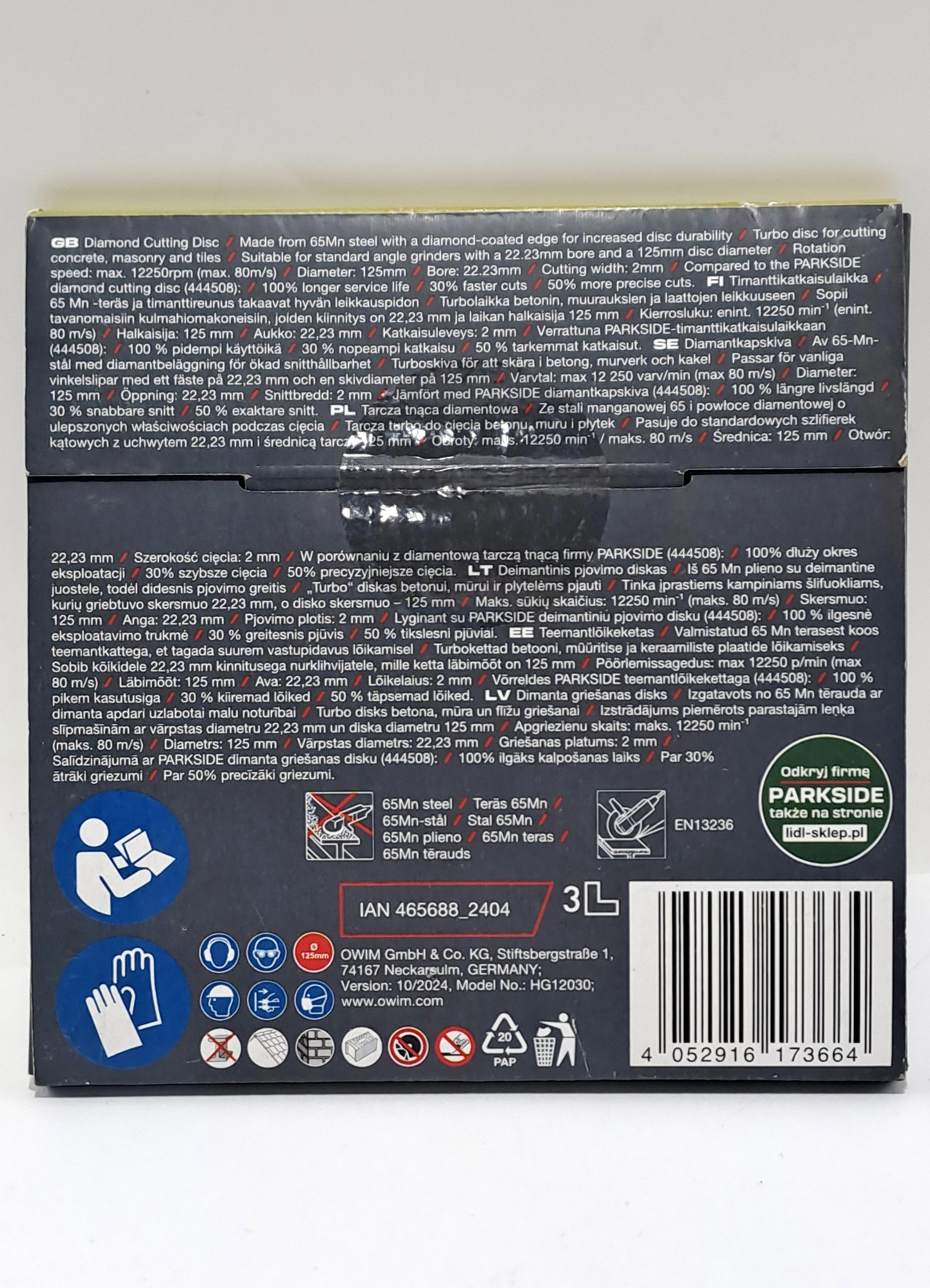 tarcza-tnaca-diamentowa-parkside-diamond-cutting-disc-ean-gtin-4052916173664