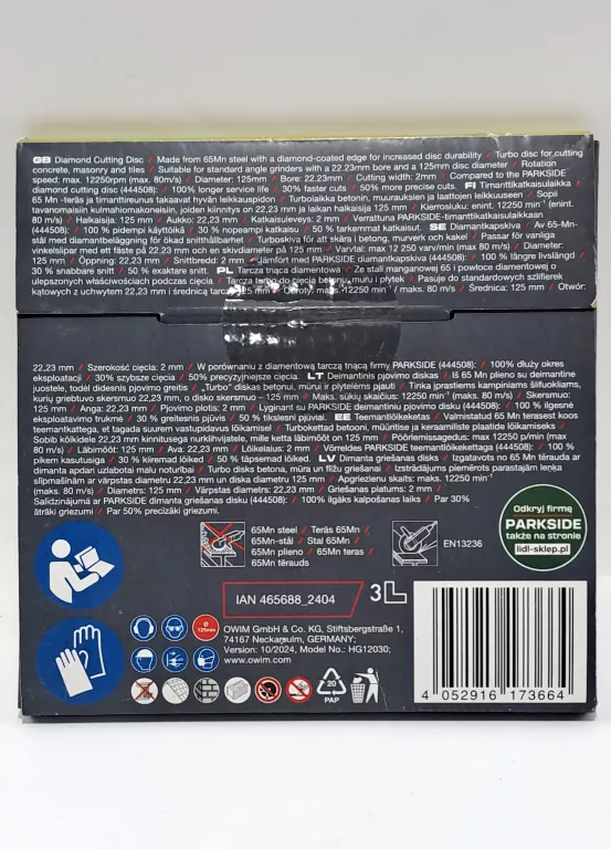 tarcza-tnaca-diamentowa-parkside-diamond-cutting-disc-ean-gtin-4052916173664
