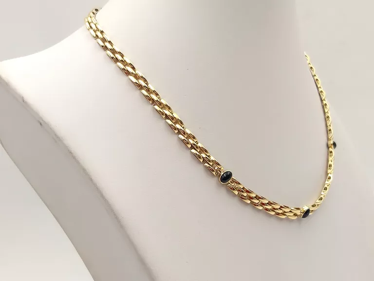 zloty-lancuszek-naszyjnik-z-kamieniami-585-3107g-43-cm-stan-11323-2