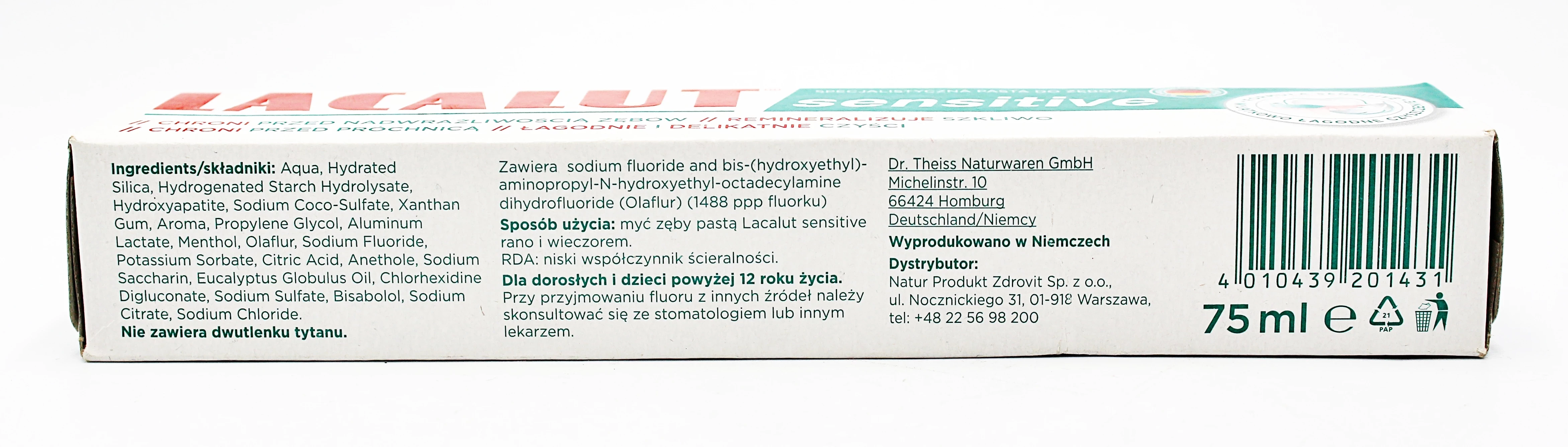 pasta-do-zebow-wrazliwych-lacalut-sensitive-75ml-ean-gtin-4010439201431