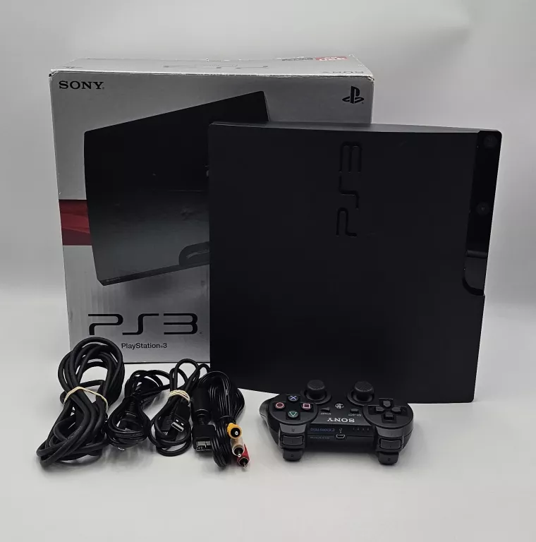 konsola-ps3-slim-1tb-cech-3000b-pad-okablowanie-pudelko-wyd-japonskie-bohaterow-wrzesnia-79-swinoujscie