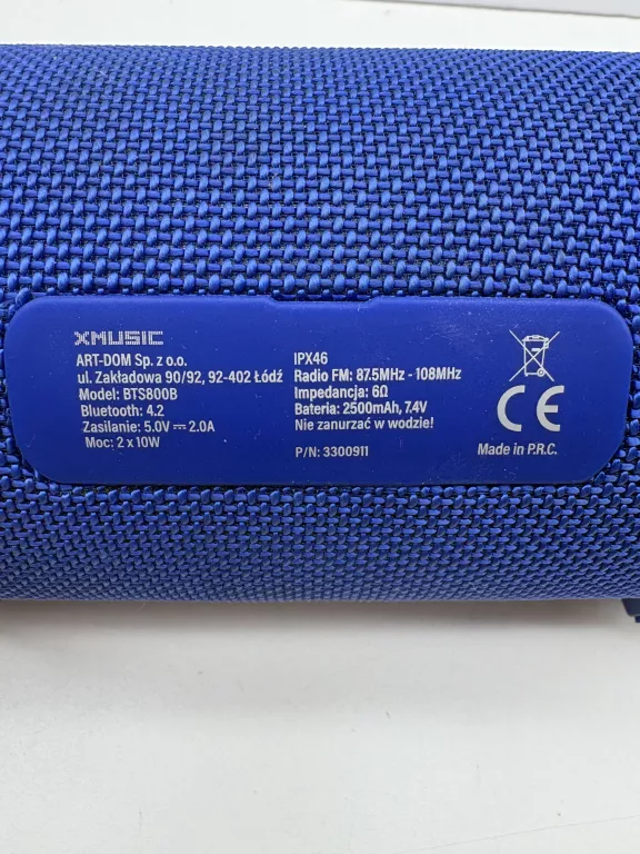 glosnik-niebieski-xmusic-ipx46-bts800b-kod-producenta-ipx46