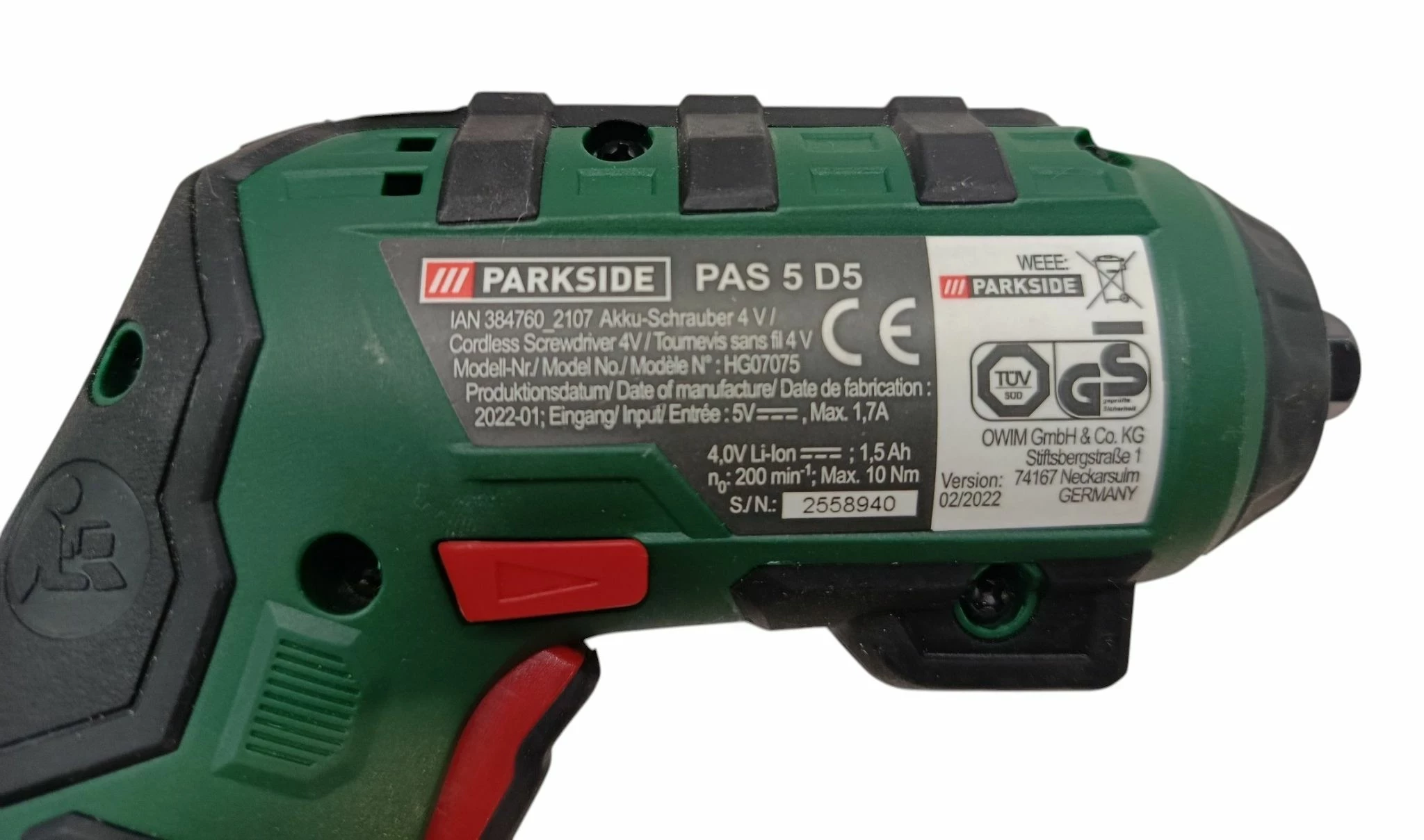 wkretak-akumulatorowy-parkside-pas-d5-pojemnosc-akumulatora-150