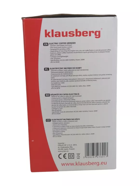 mlynek-elektryczny-do-kawy-ziarnistej-maly-105x18-cm-czarny-klausberg-stan-11323-2