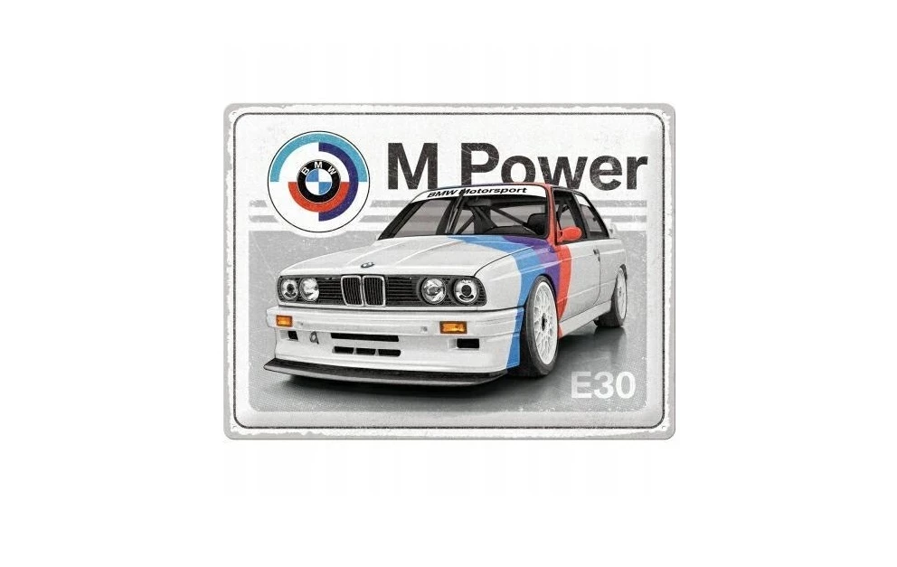 tablica-szyld-bmw-e30-mpower-motorsport-blaszany-plakat-30x40-trzebnicka-561c-wroclaw-gracja