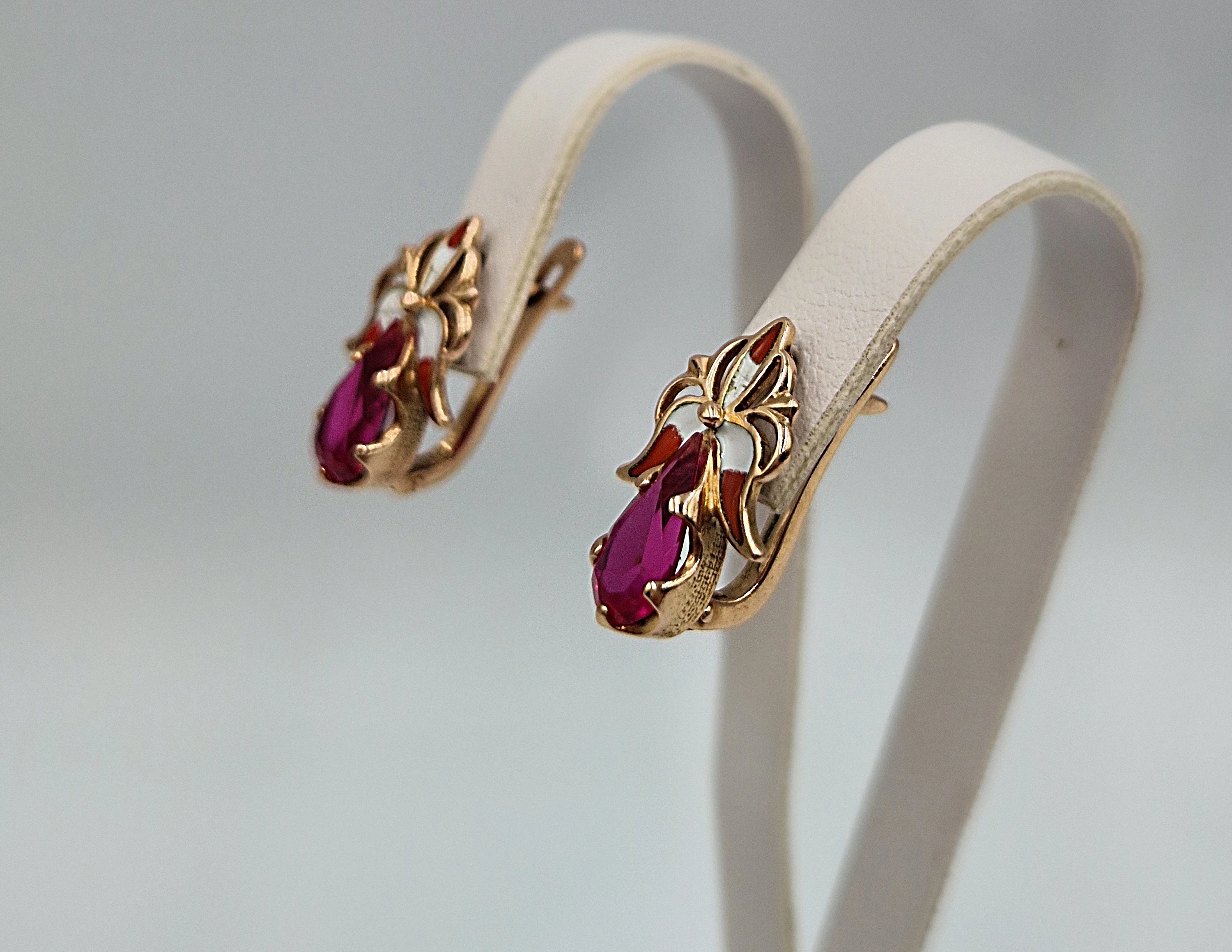 zlote-kolczyki-p585-w383g-angielskie-imitacja-rubinu-powstancow-slaskich-104223-warszawa