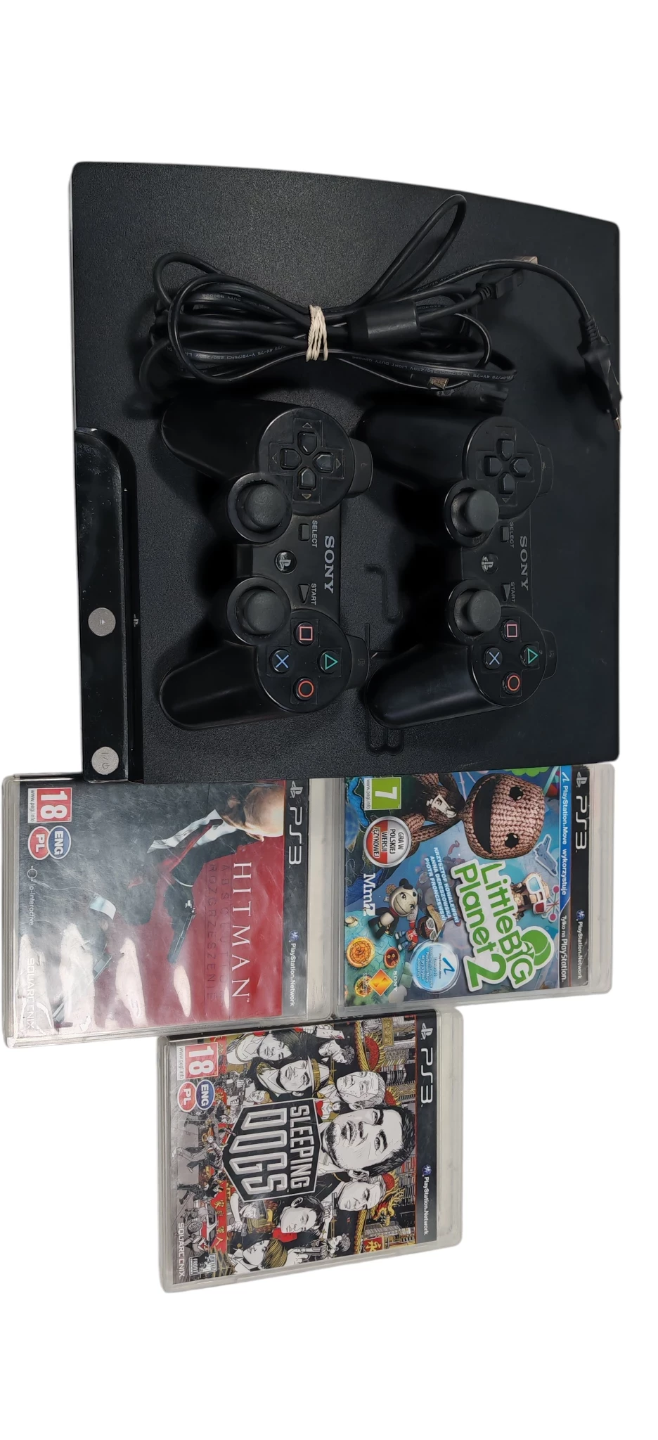 konsola-sony-ps3-slim-320-gb-sleeping-dogs-hitman-little-big-2xpad-targowa-32-warszawa