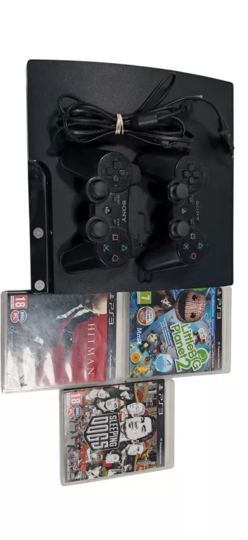 konsola-sony-ps3-slim-320-gb-sleeping-dogs-hitman-little-big-2xpad-targowa-32-warszawa