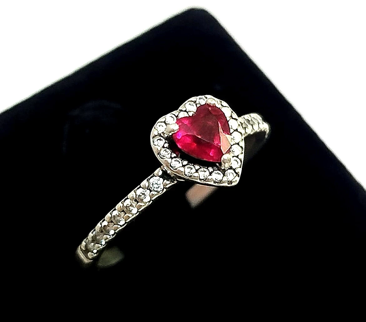 pandora-pierscionek-z-wypuklym-czerwonym-sercem-p925-waga-211-g-rozmiar-1-stan-11323-2