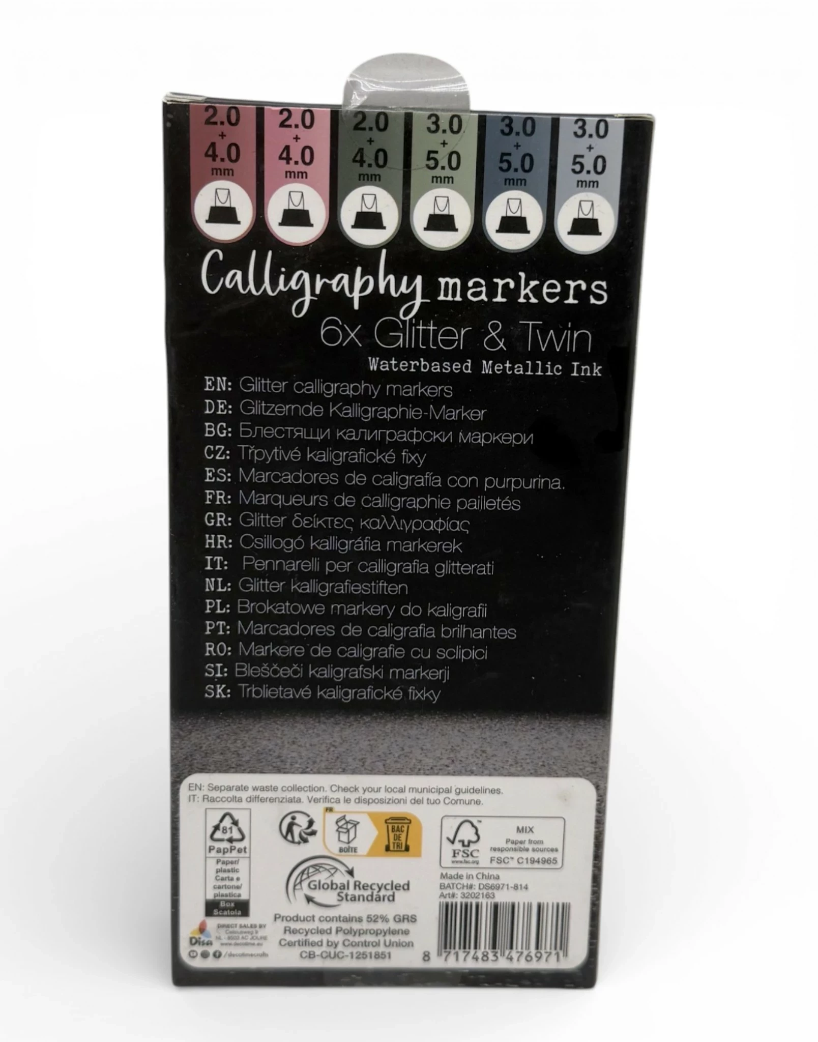 pisaki-do-kaligrafii-kolorowe-precyzyjne-6-sztuk-podwojne-brokatowe-ean-gtin-8717483476971