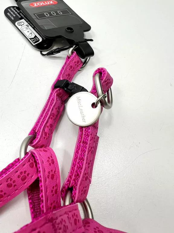 zolux-szelki-dla-psa-mac-leather-10-mm-fuksja-z-metka-stan-11323-238058