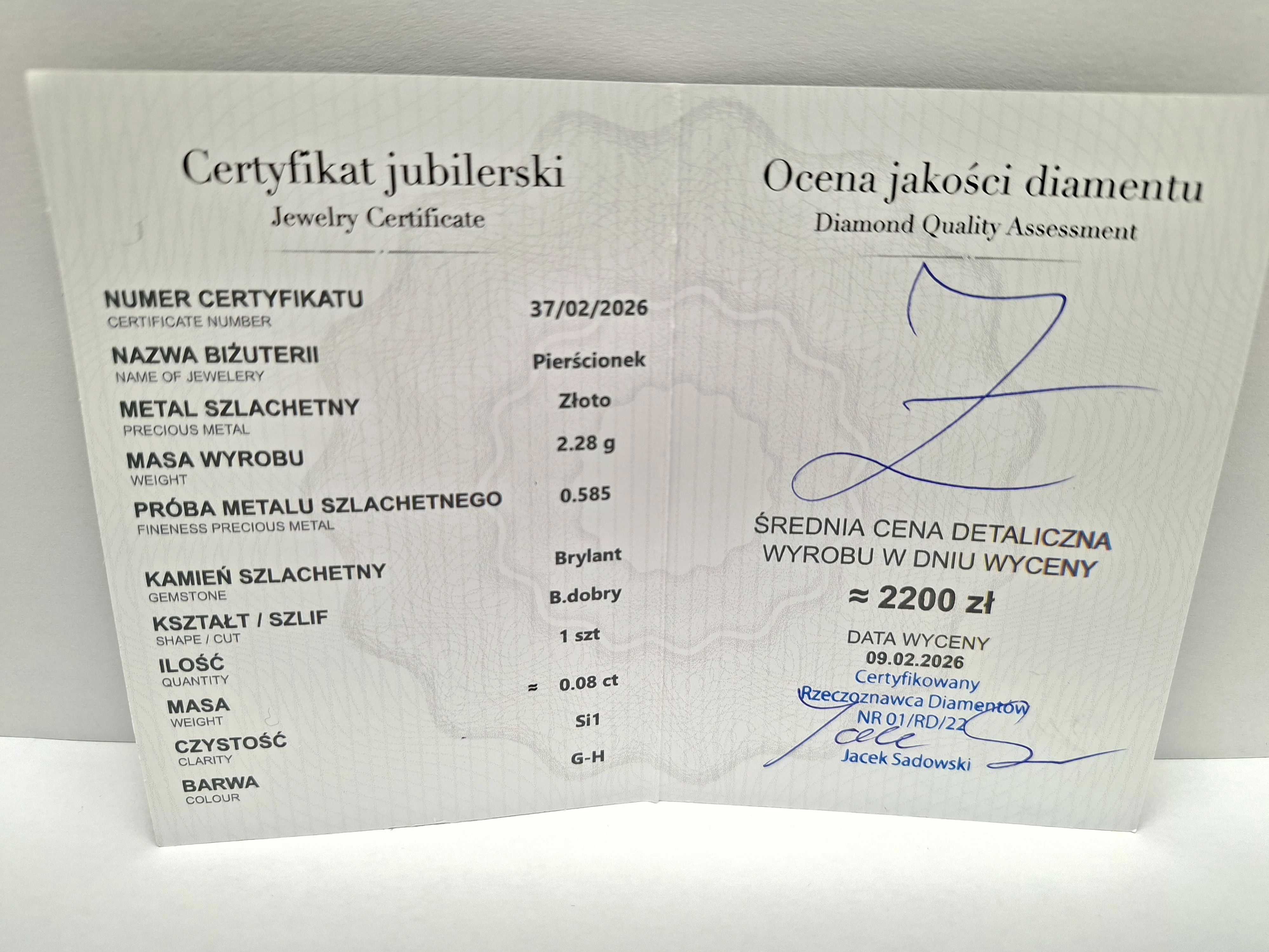 zloty-zareczynowy-pierscionek-z-sercem-585-228g-r13-brylant-008ct-stan-11323-2