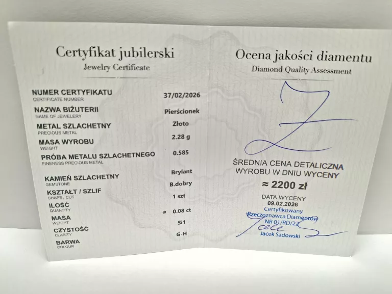 zloty-zareczynowy-pierscionek-z-sercem-585-228g-r13-brylant-008ct-stan-11323-2