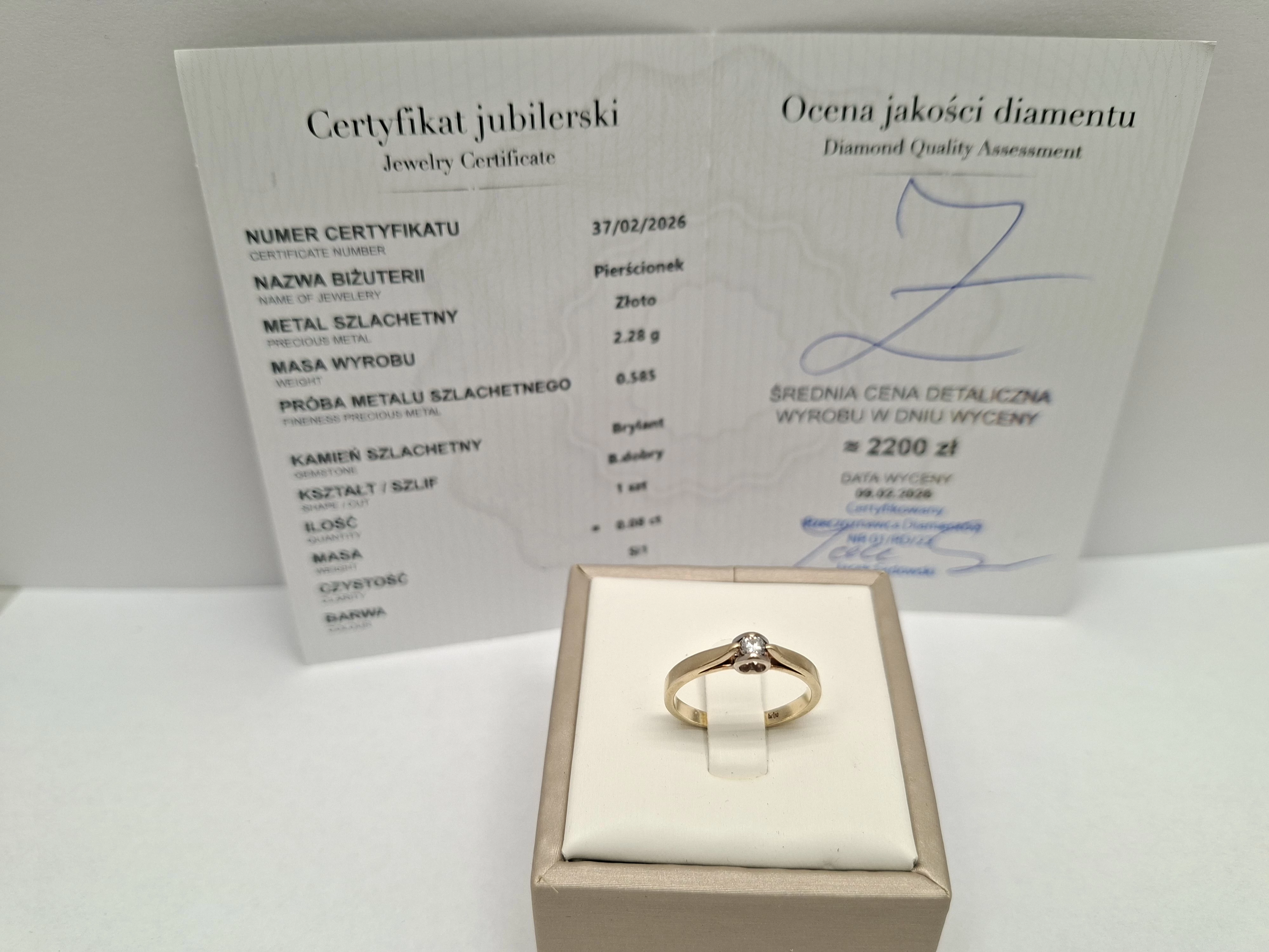 zloty-zareczynowy-pierscionek-z-sercem-585-228g-r13-brylant-008ct-walbrzyska-4-wroclaw