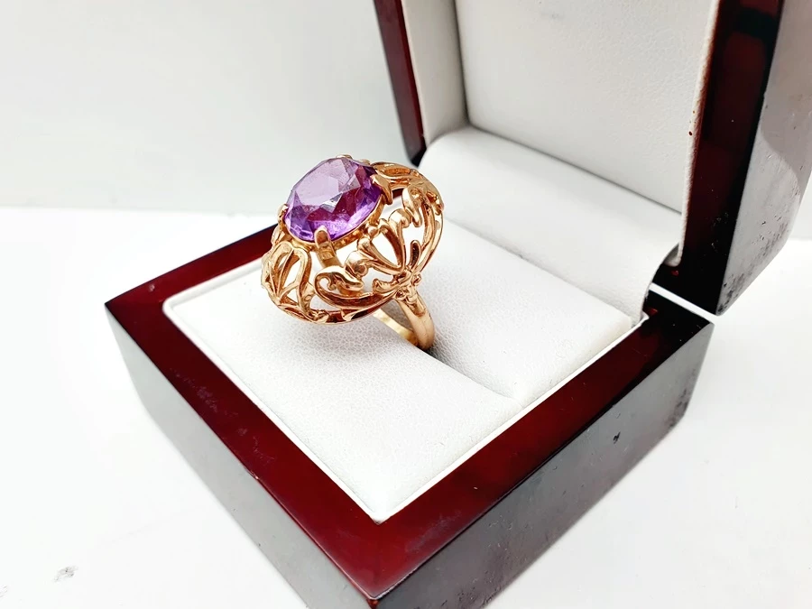 elegancki-rzezbiony-zloty-pierscionek-fioletowe-oczko-p585-14ct-716g-r16-rodzaj-2205-2