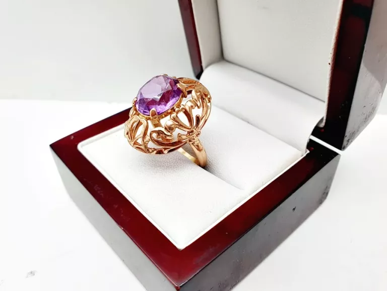 elegancki-rzezbiony-zloty-pierscionek-fioletowe-oczko-p585-14ct-716g-r16-rodzaj-2205-2