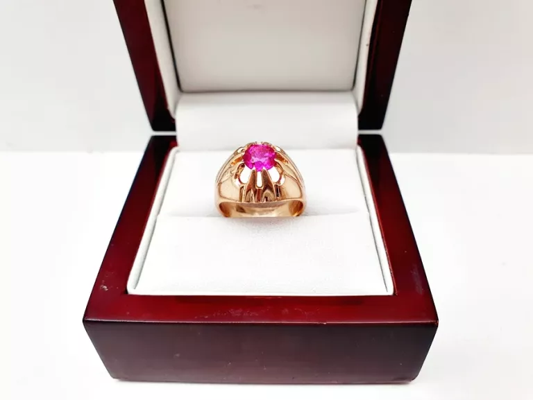 obledny-zloty-pierscionek-z-rozowym-oczkiem-p585-14ct-629-g-r12-stan-11323-2