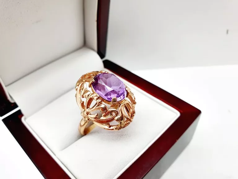 elegancki-rzezbiony-zloty-pierscionek-fioletowe-oczko-p585-14ct-716g-r16-rozmiarsrednica-wew-mm-372-16