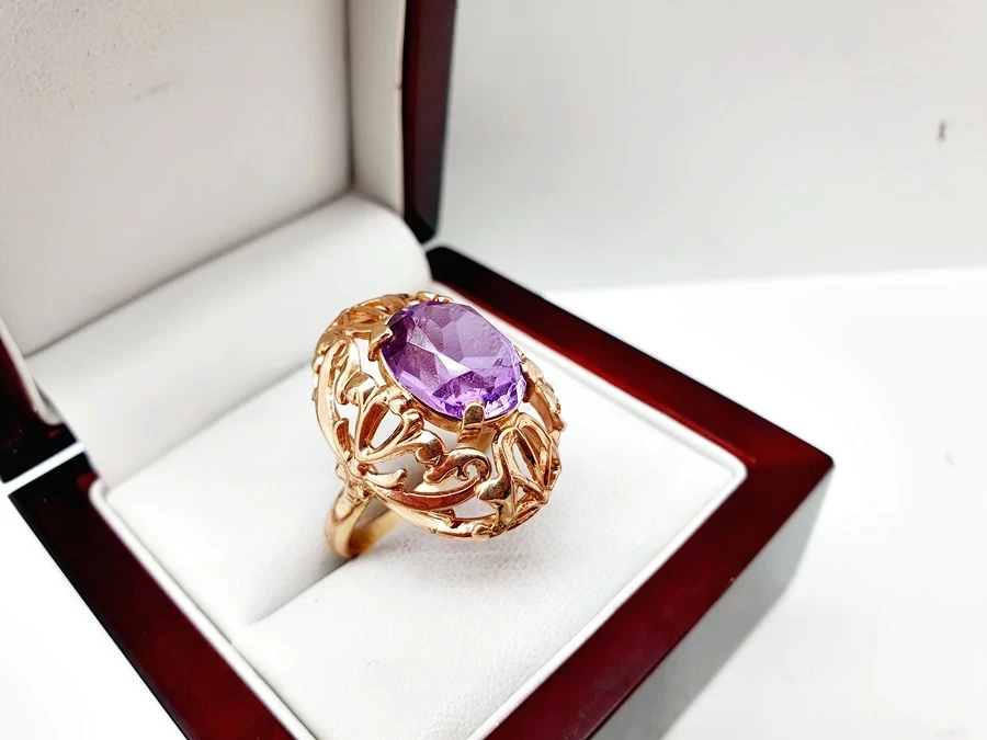 elegancki-rzezbiony-zloty-pierscionek-fioletowe-oczko-p585-14ct-716g-r16-rozmiarsrednica-wew-mm-372-16