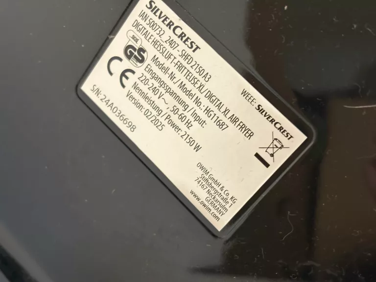 airfryer-silvercrest-hg11687-2150w-ean-gtin-4052916705865