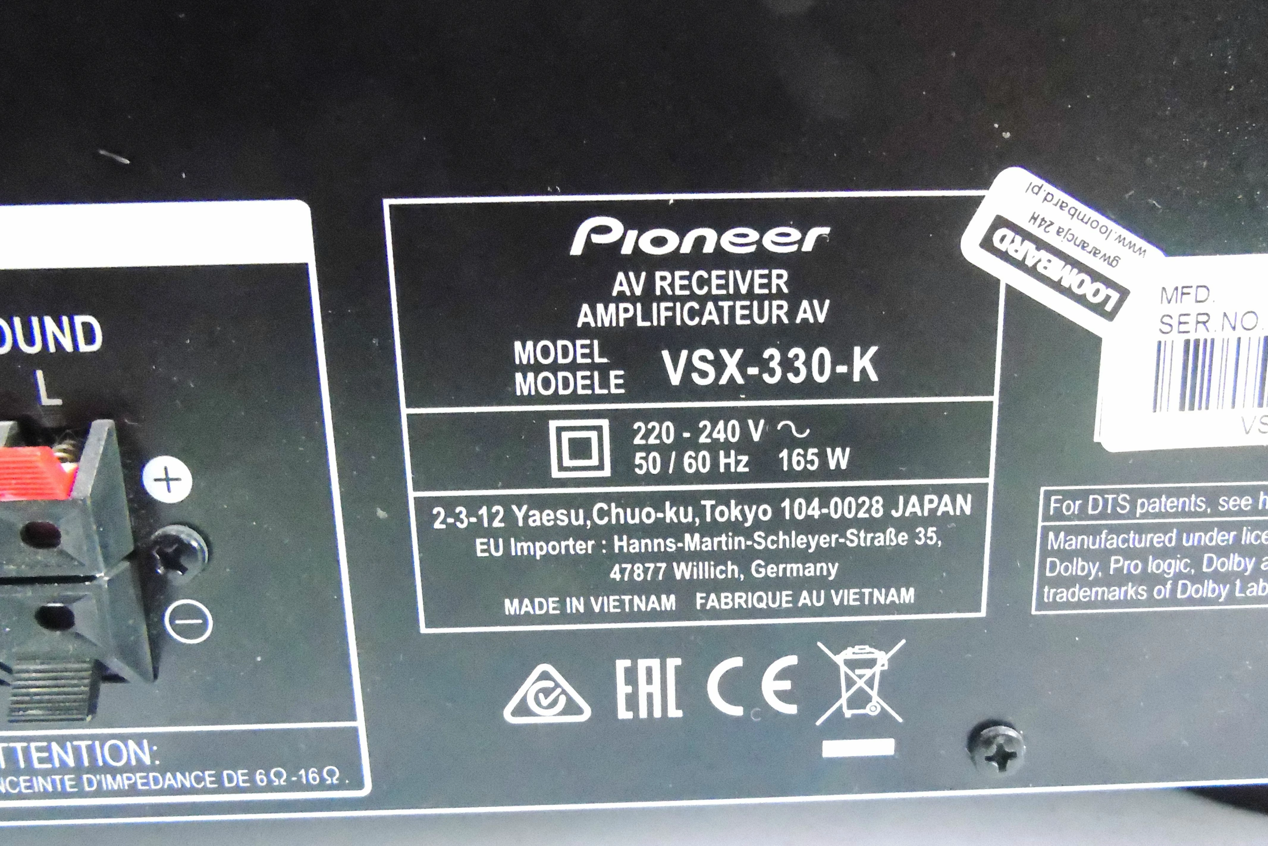 amplituner-pioneer-vsx-330-k-pilot-kod-producenta-vsx-330k