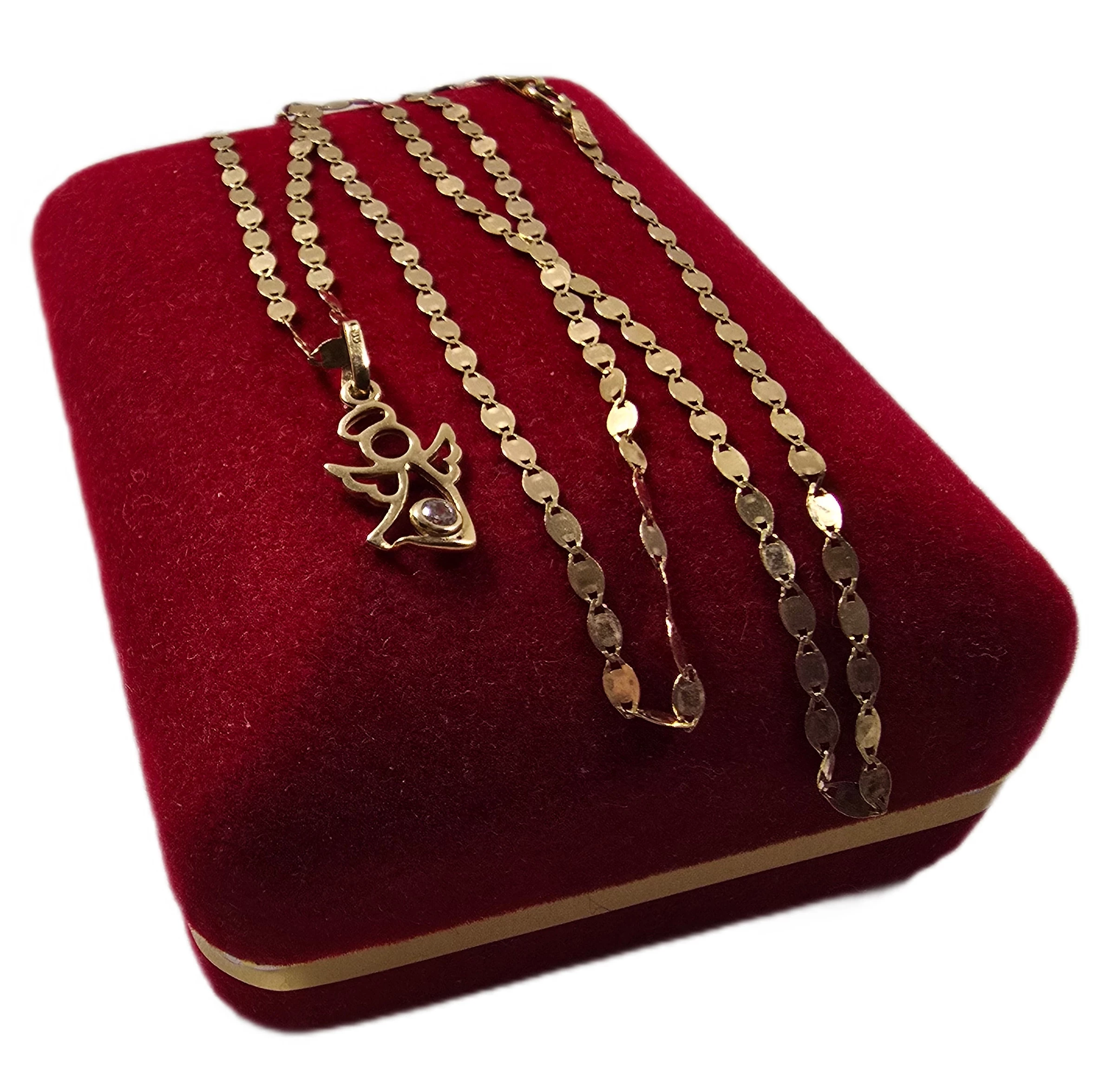 sliczny-zloty-lancuszek-z-zawieszka-proby-585-dl-45-cm-185g-stan-11323-2