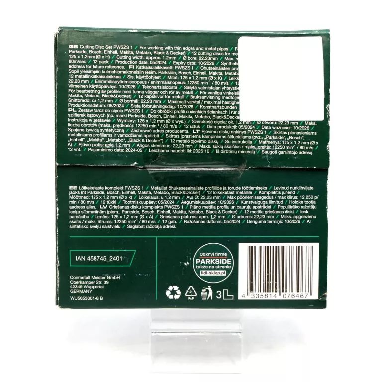 tarcze-tnace-do-metalu-parkside-pwszs-1-125mm-12-szt-ean-gtin-4055334926768